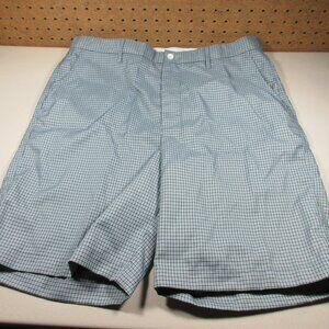 FENNEC mens black blue gray plaid golf shorts 36 EUC